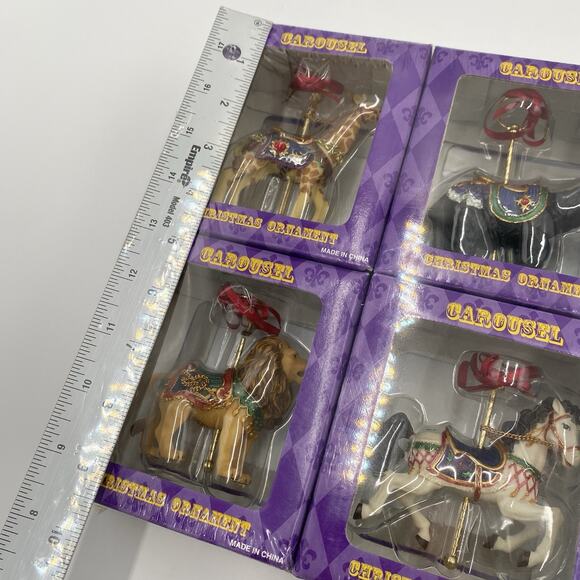 Set of 8 Costco Carousel Animal Christmas Ornaments Merry Go Round SEALED - Picture 10 of 15